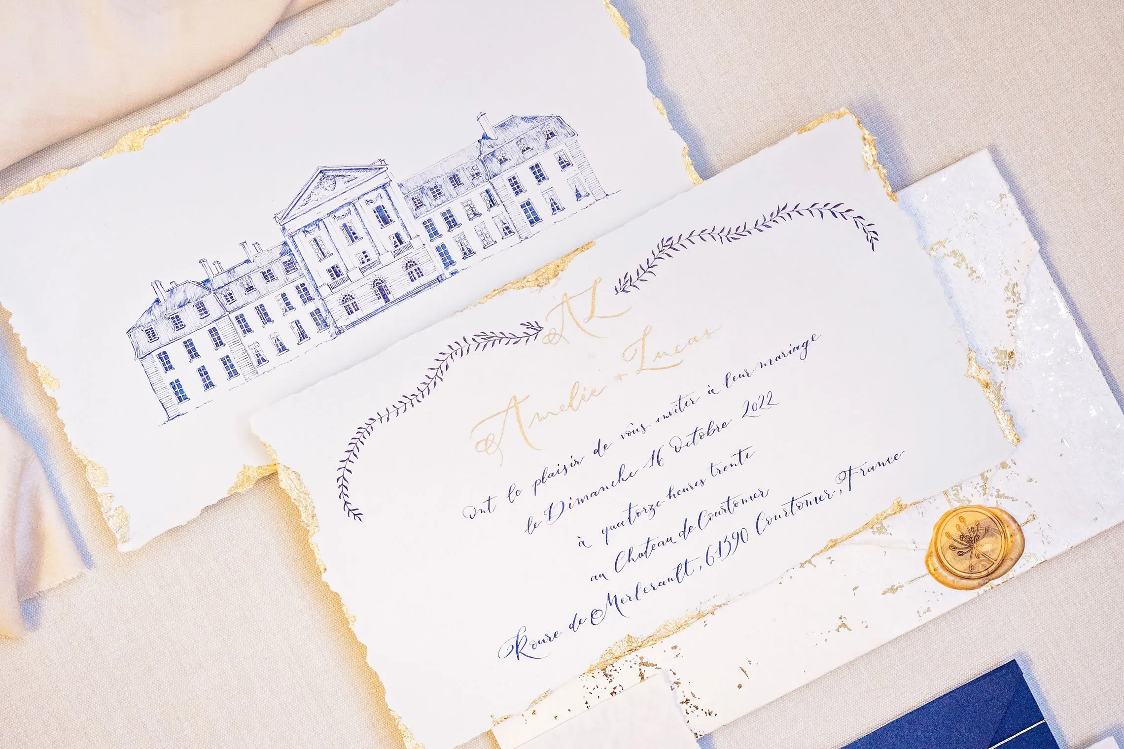 Handmade wedding stationery by The Dandelion Art